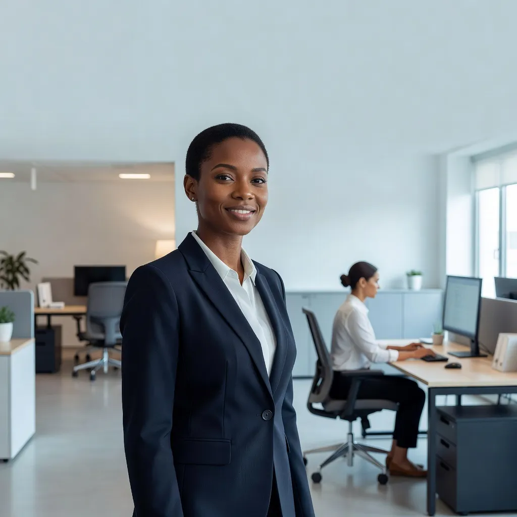 Ergonome observant une salariée assise devant un écran dans un espace de bureau